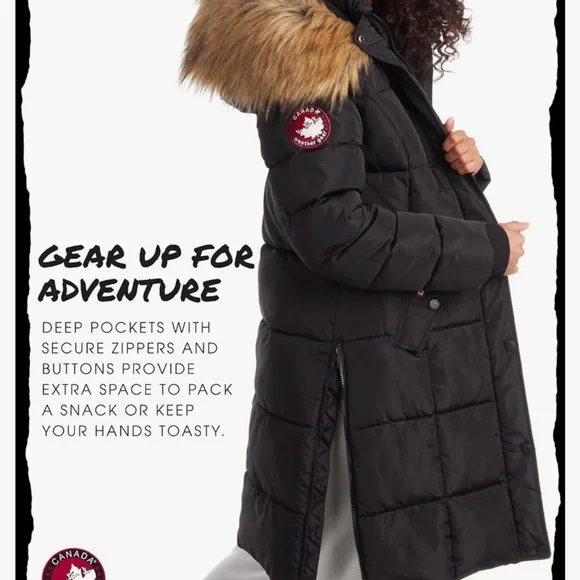 New- CANADA WEATHER GEAR Women's Winter Jacket-Long Length Bubble Puffer Parka - Picture 4 of 10